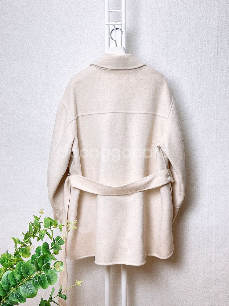 마쥬 울 벨티드 셔츠 코트--5