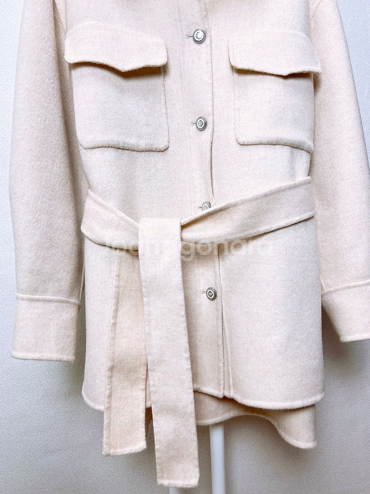 마쥬 울 벨티드 셔츠 코트--2