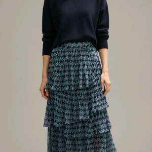 한섬 세컨플로어 플리츠 티어드 스커트 55사이즈