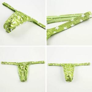 남자 그린 패턴 티팬티