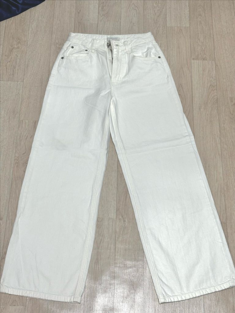 지오다노 쿨 와이드 데님팬츠 화이트--1