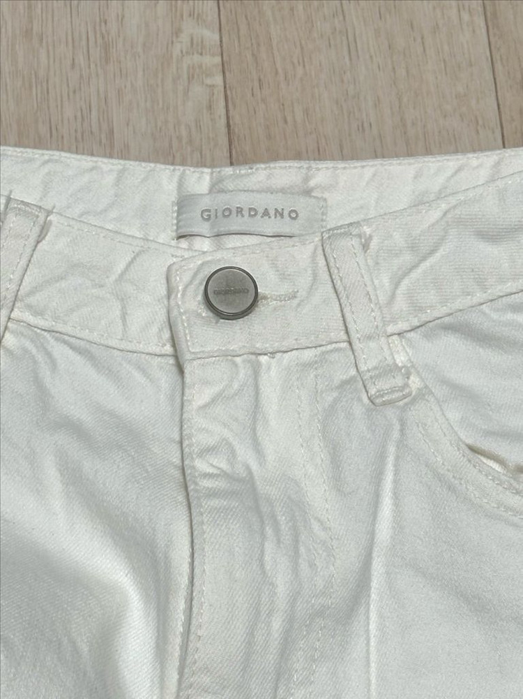 지오다노 쿨 와이드 데님팬츠 화이트--3