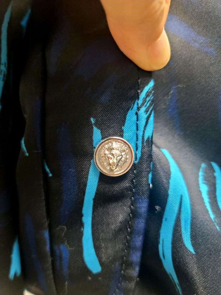 베르사체 플라워 프린팅 블루종 자켓--5