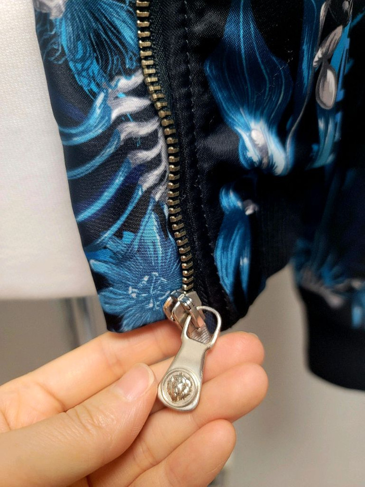 베르사체 플라워 프린팅 블루종 자켓--6