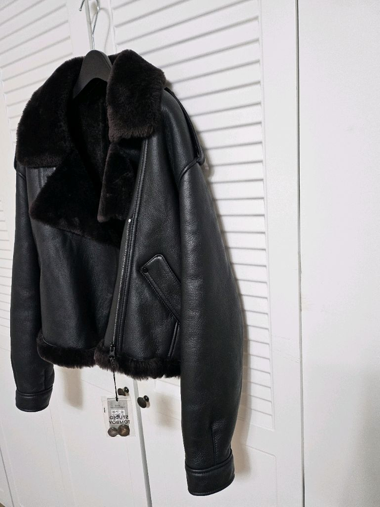 스튜디오톰보이 천연모피 양가죽 무스탕(택도있는 새상품)--1