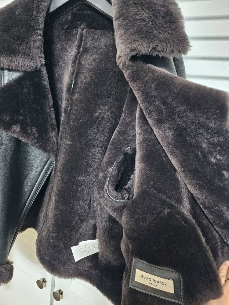 스튜디오톰보이 천연모피 양가죽 무스탕(택도있는 새상품)--3