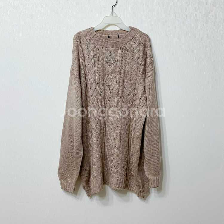 핑크베이지 롱 니트--3