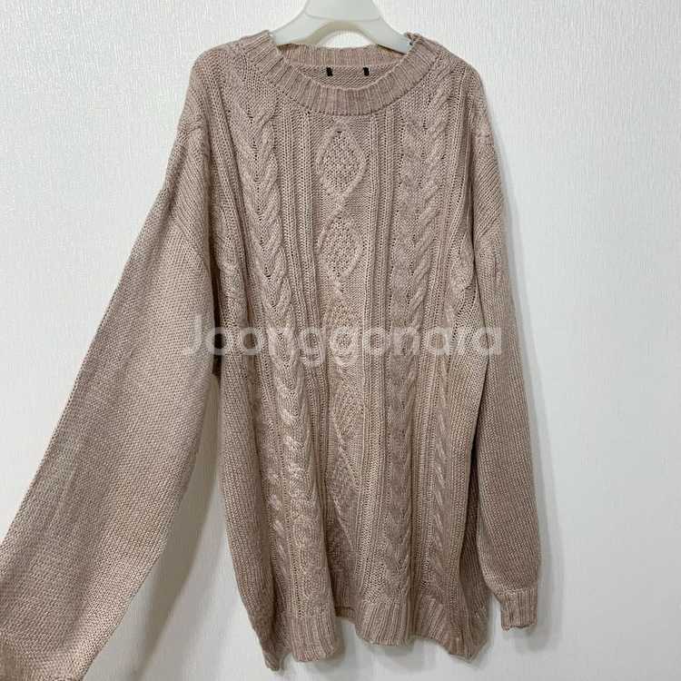 핑크베이지 롱 니트--4