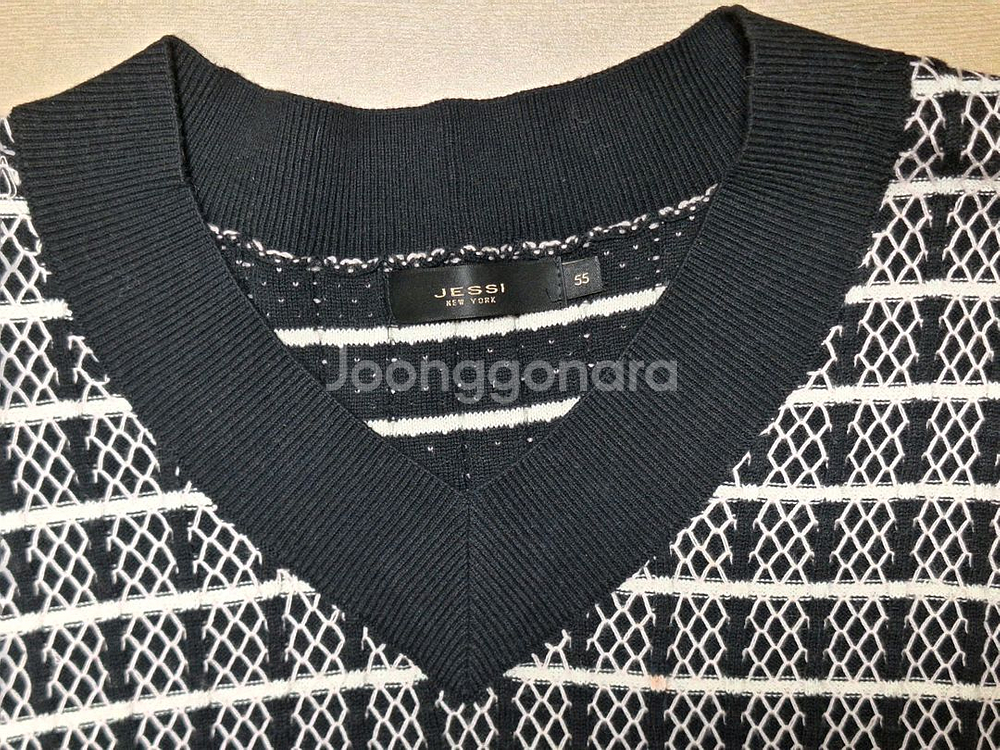 제시뉴욕 다이아몬드 브이넥 니트, 스커트 세트--2