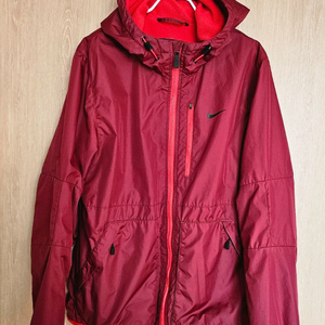 나이키 버건디 기모 플리스 바람막이