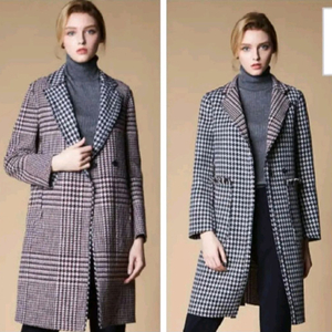 LEFT TURN 레프트턴 모 양면 체크코트 리버시블