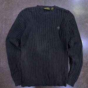 팀버랜드 자수 로고 코튼 니트 스웨터 올리브 그레이 M