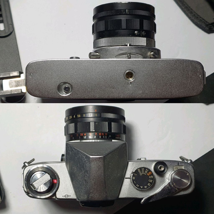수동 빈티지 기계식 필름카메라 세트/코니카 FP+52mm렌즈 마운트+스트로브+가방/레트로 로모 앤틱 감성 필카--4