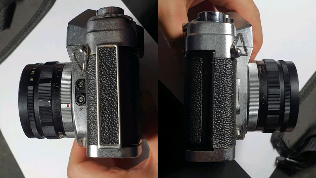 수동 빈티지 기계식 필름카메라 세트/코니카 FP+52mm렌즈 마운트+스트로브+가방/레트로 로모 앤틱 감성 필카--6