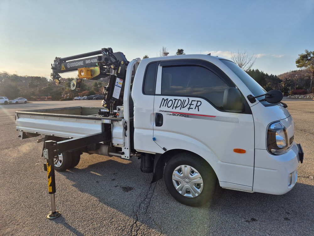 1톤크레인 중고 동해433L 1톤트럭크레인 봉고3 1톤카고크레인 매매 가격 이미지