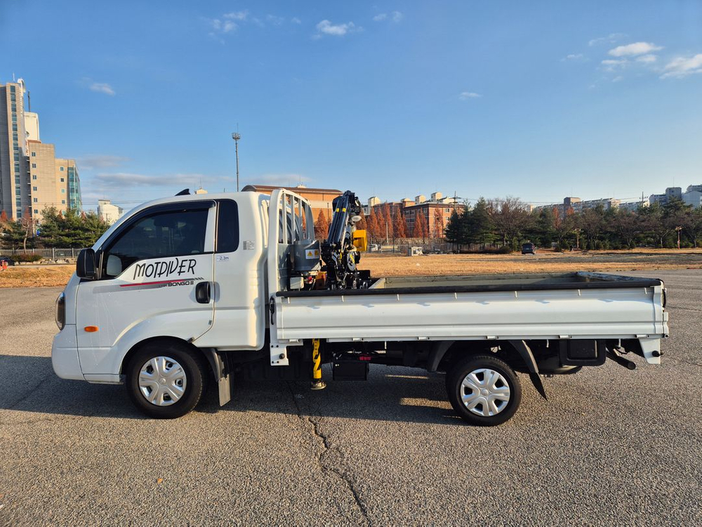 1톤크레인 중고 동해433L 1톤트럭크레인 봉고3 1톤카고크레인 매매 가격 이미지