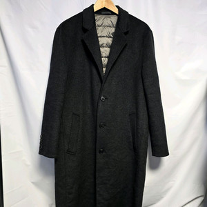 [100] 앤드지 울 핸드메이드 싱글 코트 구스다운 차콜 #WH