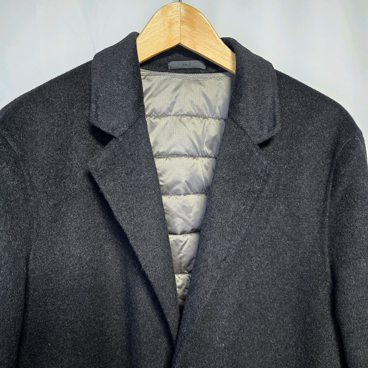 [100] 앤드지 울 핸드메이드 싱글 코트 구스다운 차콜 #WH--3