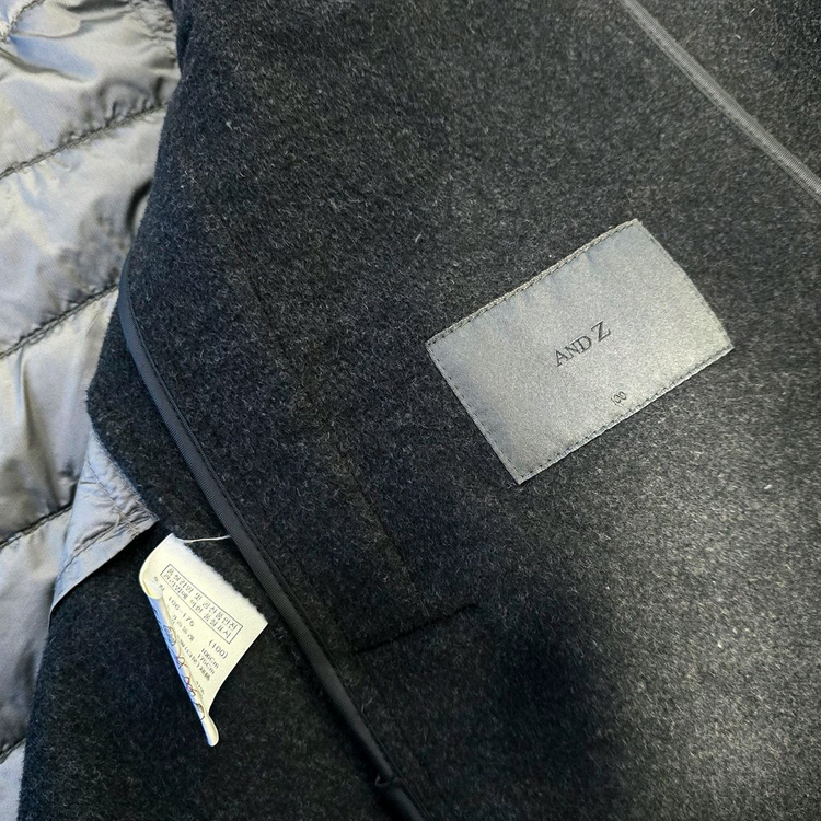 [100] 앤드지 울 핸드메이드 싱글 코트 구스다운 차콜 #WH--7