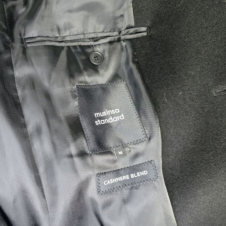 [M] 무신사스탠다드 캐시미어 싱글 체스터 코트 블랙 #WH--6