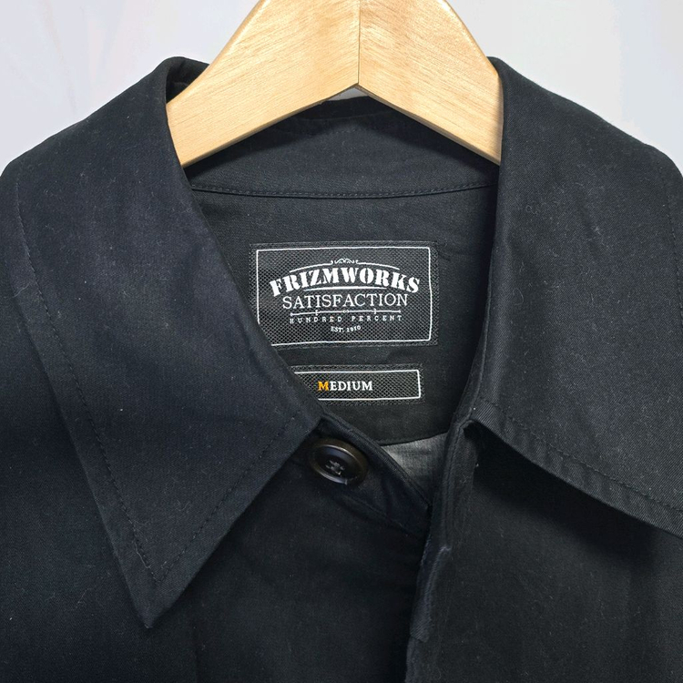 [100(M)] 프리즘웍스 오버사이즈 면 발마칸 코트 블랙 트렌치 #TH--1