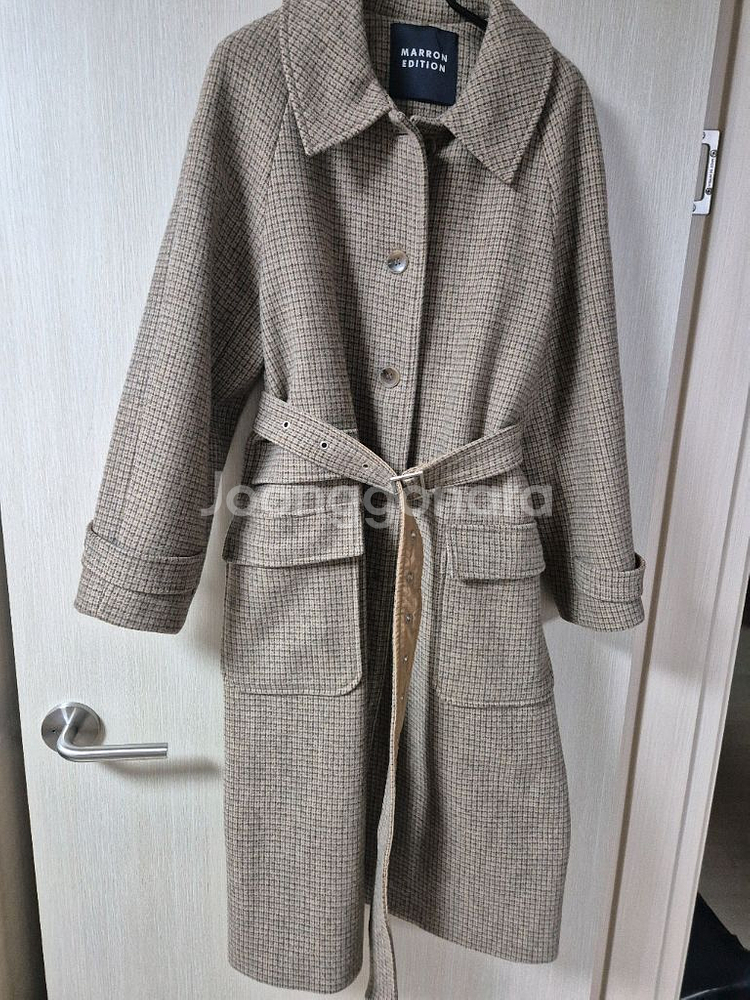 마론에디션 체크 롱코트 롱코트--3