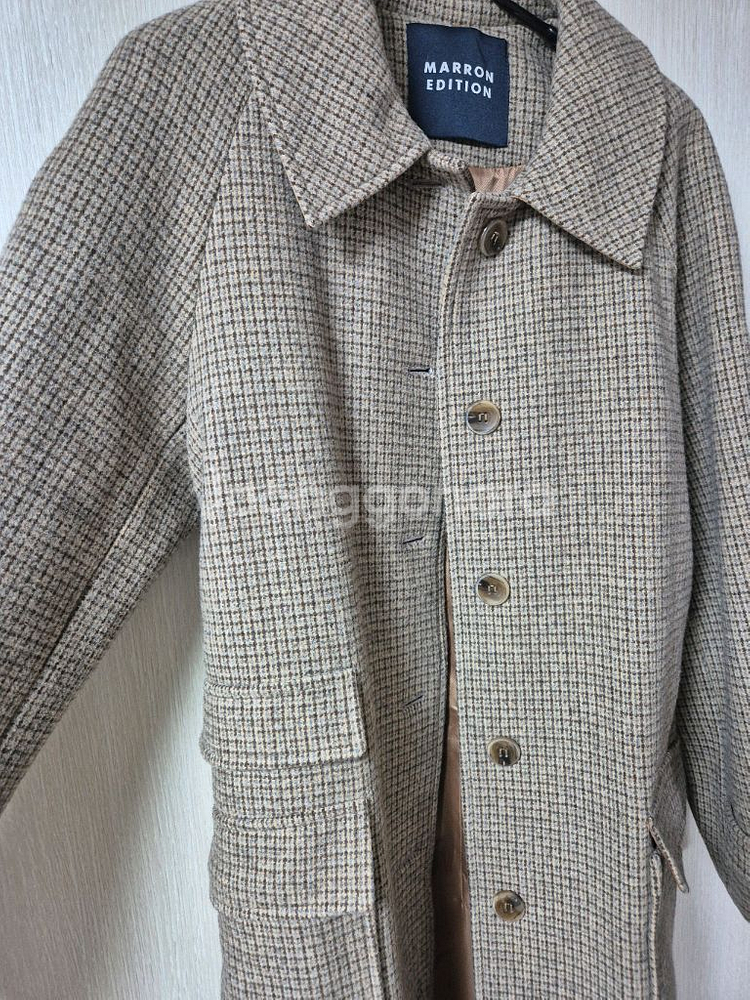 마론에디션 체크 롱코트 롱코트--6