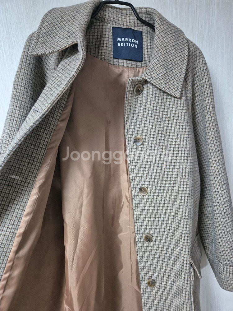 마론에디션 체크 롱코트 롱코트--7
