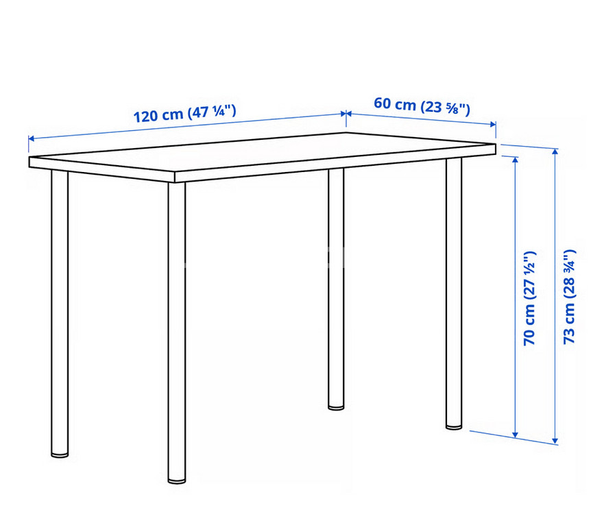 이케아 LAGKAPTEN 락캅텐 / ADILS 아딜스책상, 화이트, 120x60 cm 판매합니다--9