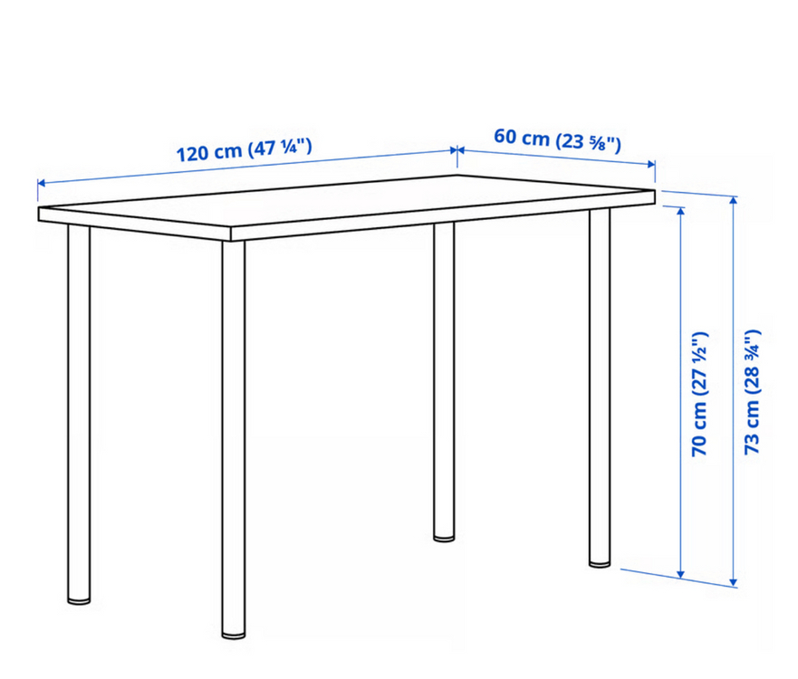 이케아 LAGKAPTEN 락캅텐 / ADILS 아딜스책상, 화이트, 120x60 cm 판매합니다--9
