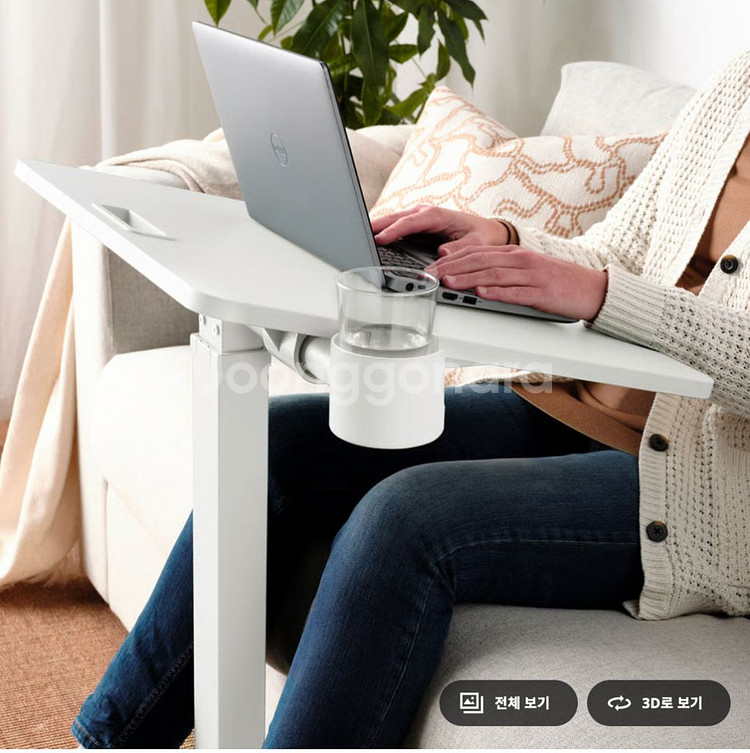 이케아 MITTZON 밋손이동식 노트북테이블, 화이트, 66x50 cm--6