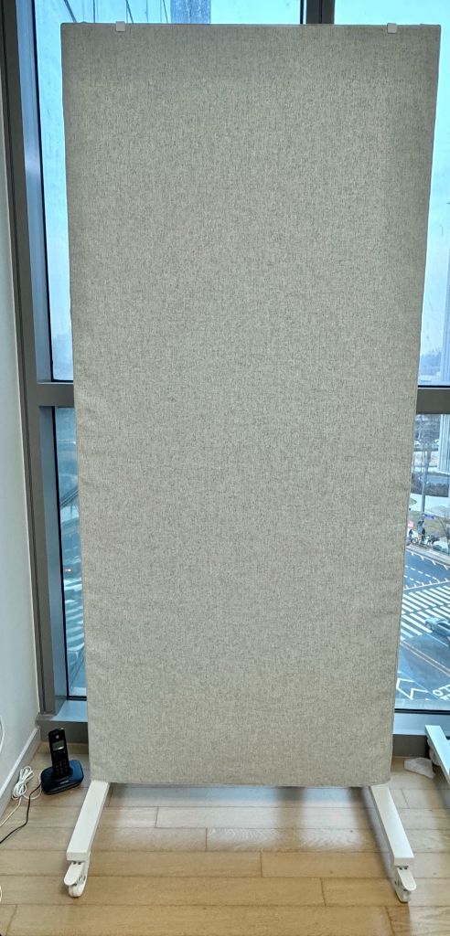 이케아 MITTZON 밋손프레임+바퀴/어쿠스틱 스크린/화이트보드, 군나레드 베이지/화이트 이케아 화이트보드 사무용--0