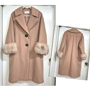 듀엘 폭스퍼 소매 울x캐시미어 코트