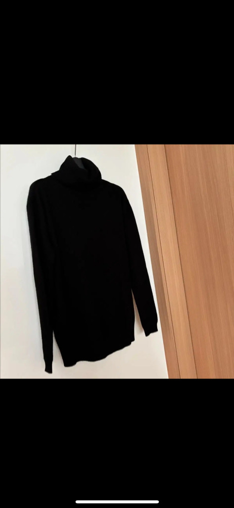 띠어리 블랙 캐시미어100 니트 스웨터 터틀넥 폴라 탑 올드머니룩 하객룩 이미지