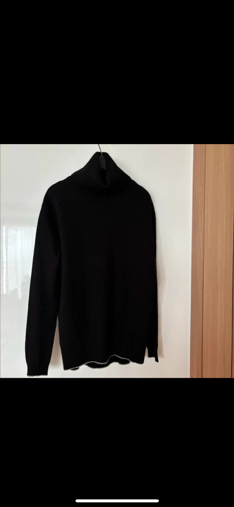 띠어리 블랙 캐시미어100 니트 스웨터 터틀넥 폴라 탑 올드머니룩 하객룩 이미지