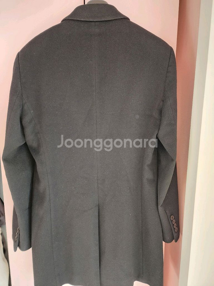 한섬 DKNY 울70% 캐시미어30% 블랙 코트 팜. S(95~100)--1