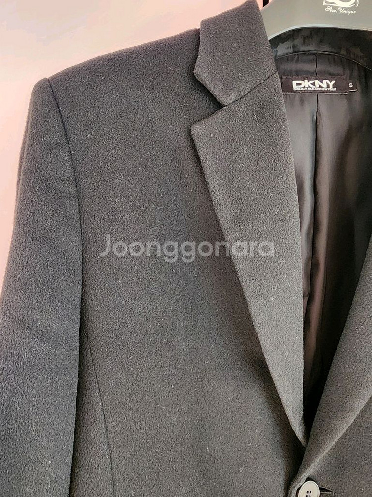 한섬 DKNY 울70% 캐시미어30% 블랙 코트 팜. S(95~100)--2