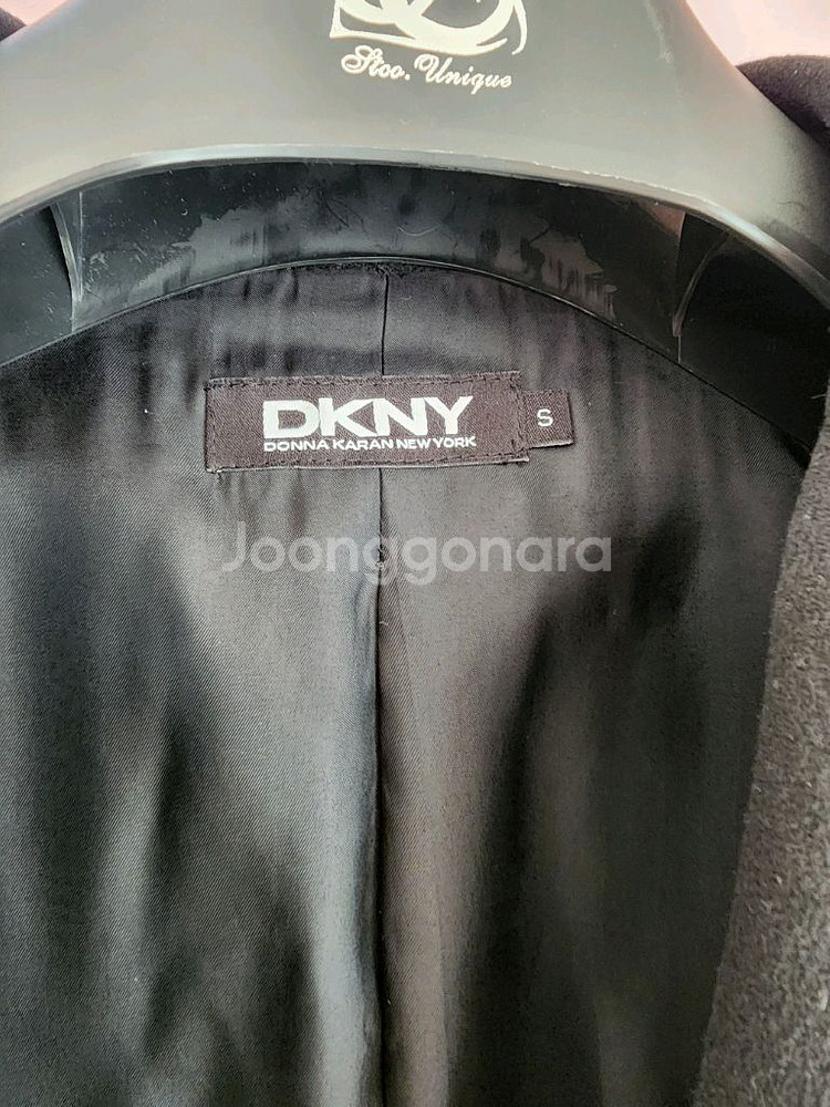 한섬 DKNY 울70% 캐시미어30% 블랙 코트 팜. S(95~100)--5