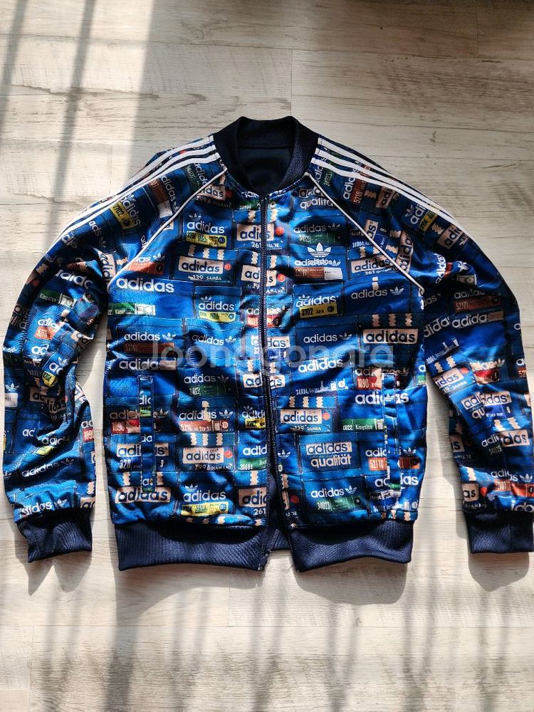 아디다스 그래픽 슈퍼스타 리버시블 양면 저지 트택탑 자켓. adidas 져지 점퍼--1