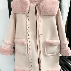 룰라비 여아 핑크 무스탕 코트