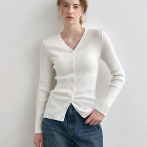 [1회착용 택포] 몽돌 골지 브이넥 가디건 MDCD034