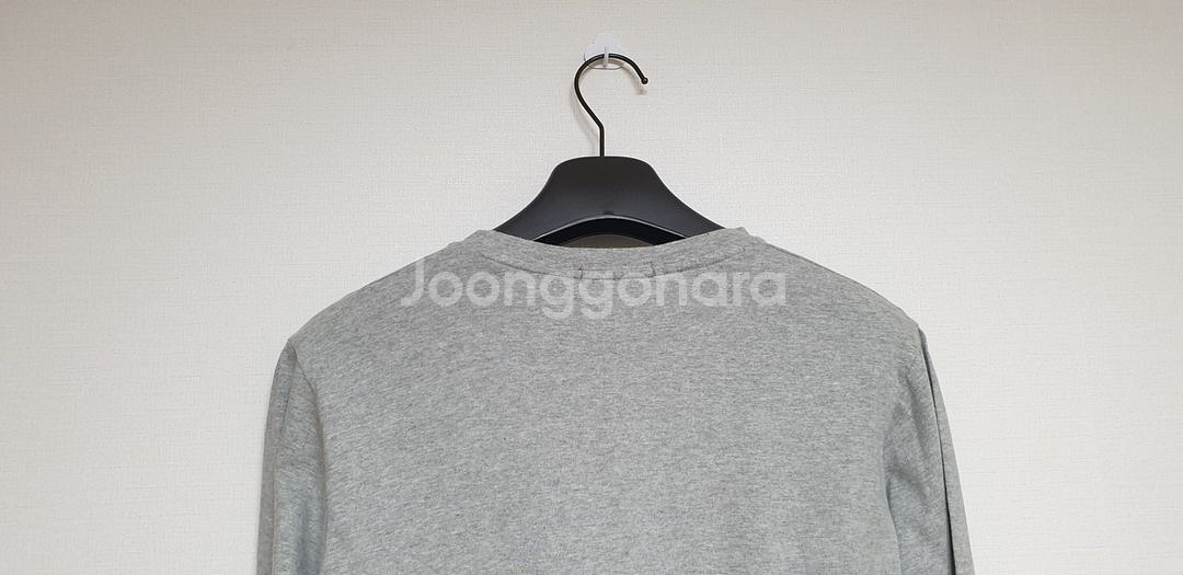 무지 기본 긴팔 라운드 티셔츠 100 그레이--4