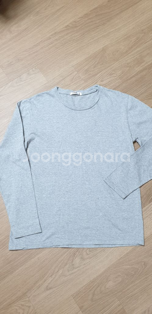 무지 기본 긴팔 라운드 티셔츠 100 그레이--6