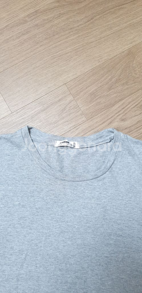 무지 기본 긴팔 라운드 티셔츠 100 그레이--7