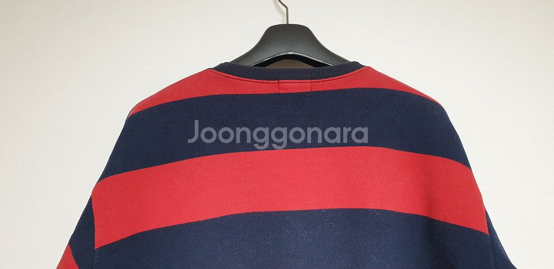 스트라이프 맨투맨 기모 라운드 티셔츠--4