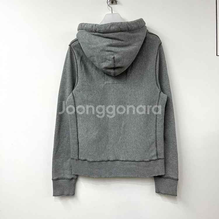 아베크롬비 자수로고 그레이 후드티--2