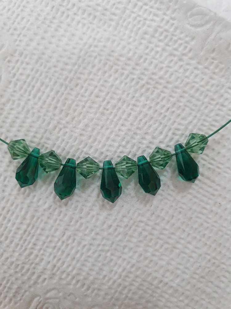 초록 크리스탈 목걸이--1