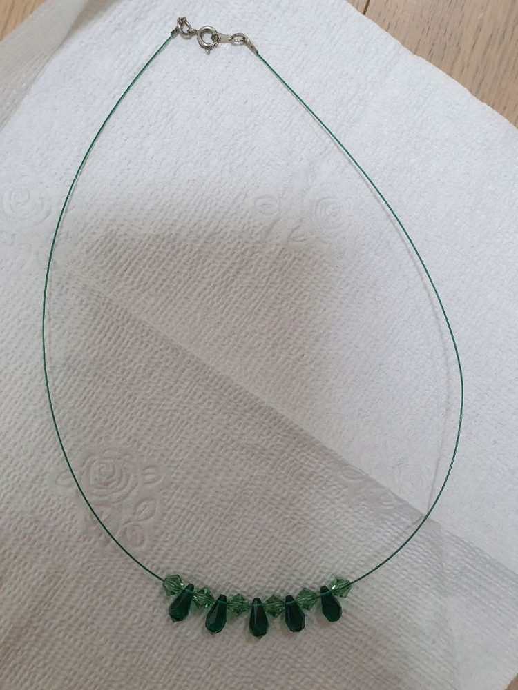 초록 크리스탈 목걸이--2