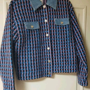 산드로 데님카라 트위드 자켓