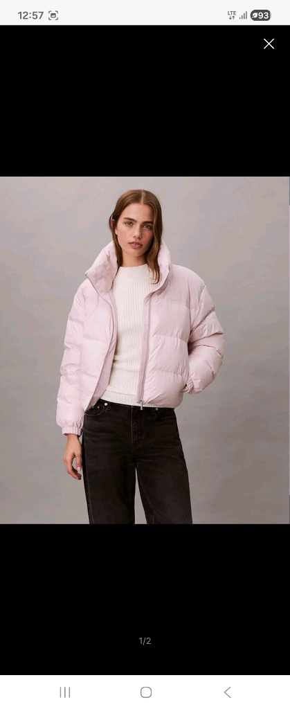 캘빈클라인 진 여성 매트 블라킹 샤인 다운 푸퍼 자켓--1